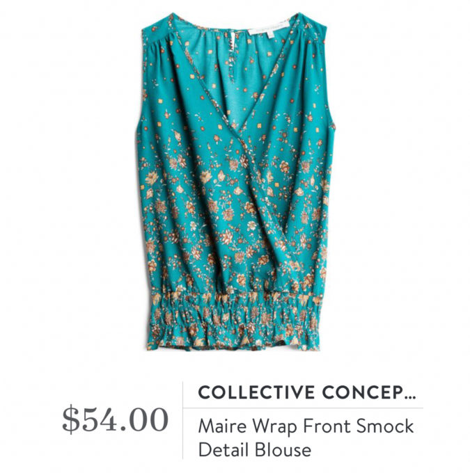 Stitch Fix Collective Concept Marie Wrap Front Smock Detail Blouse