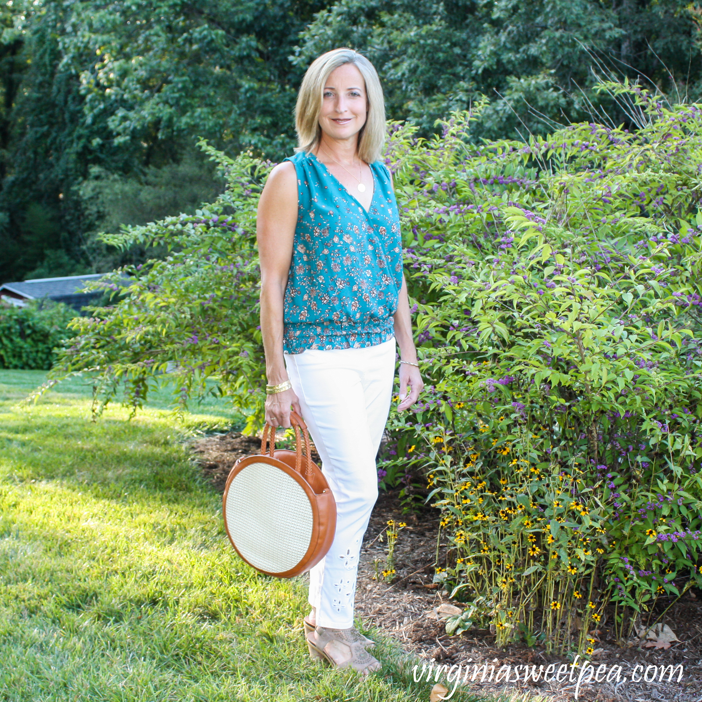 Stitch Fix Collective Concepts Maire Wrap Front Smock Detail Blouse with Tribal Kimora Cut Out Detail Pull On Pant