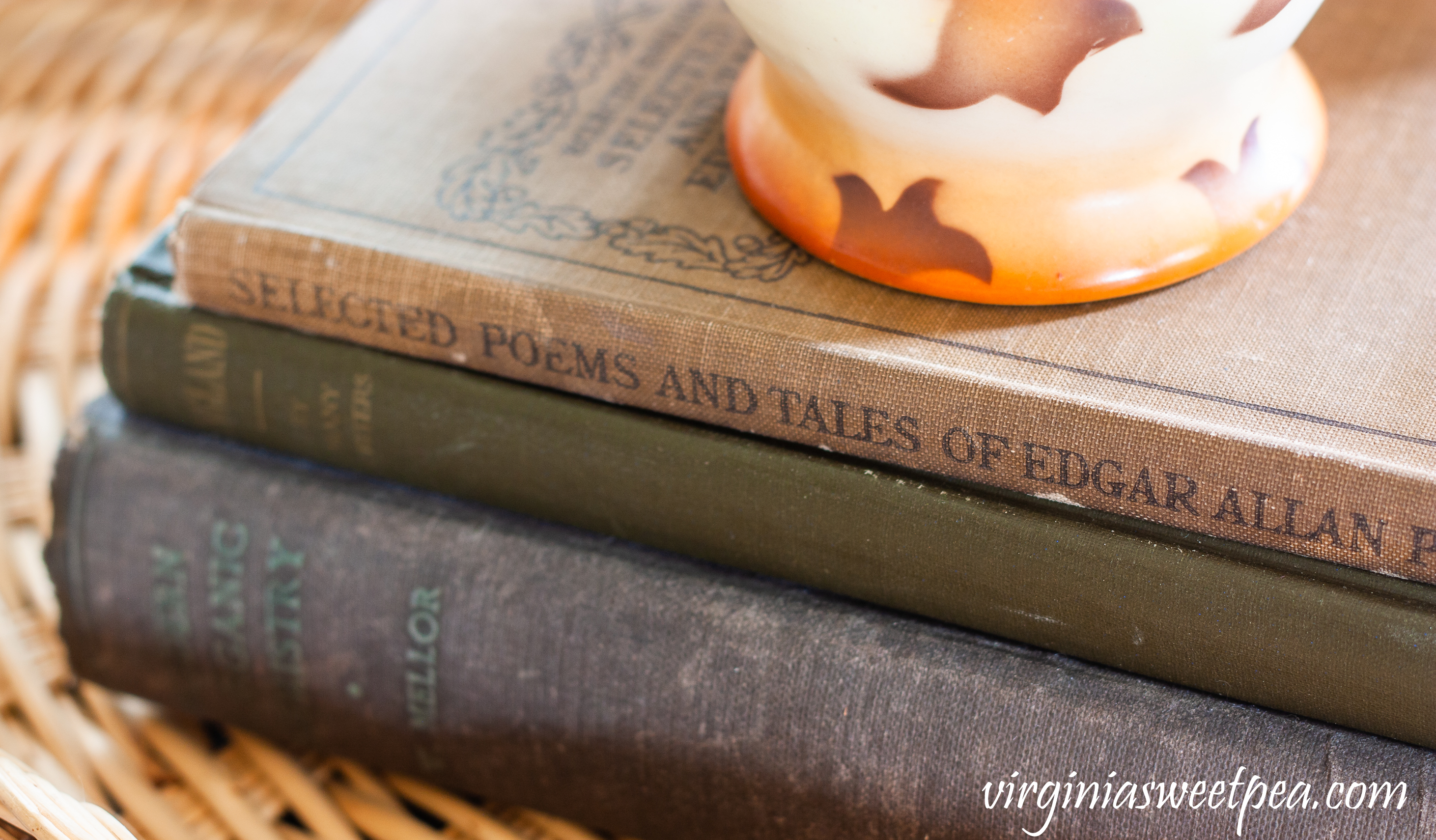 1914 Edgar Allen Poe book, 1906 England book and a 1918 Modern Inorganic Chemistry book.