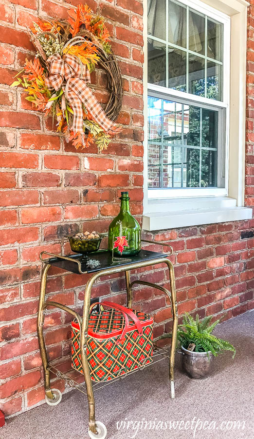 Porch Decorated for Fall