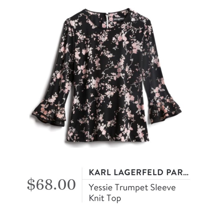 Karl Lagerfeld Paris Yessie Trumpet Sleeve Knit Top