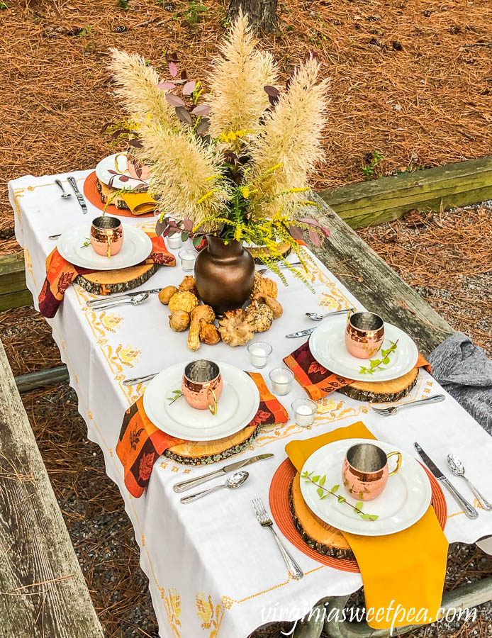 Fall Tablescape at Smith Mountain Lake State Park in Virginia