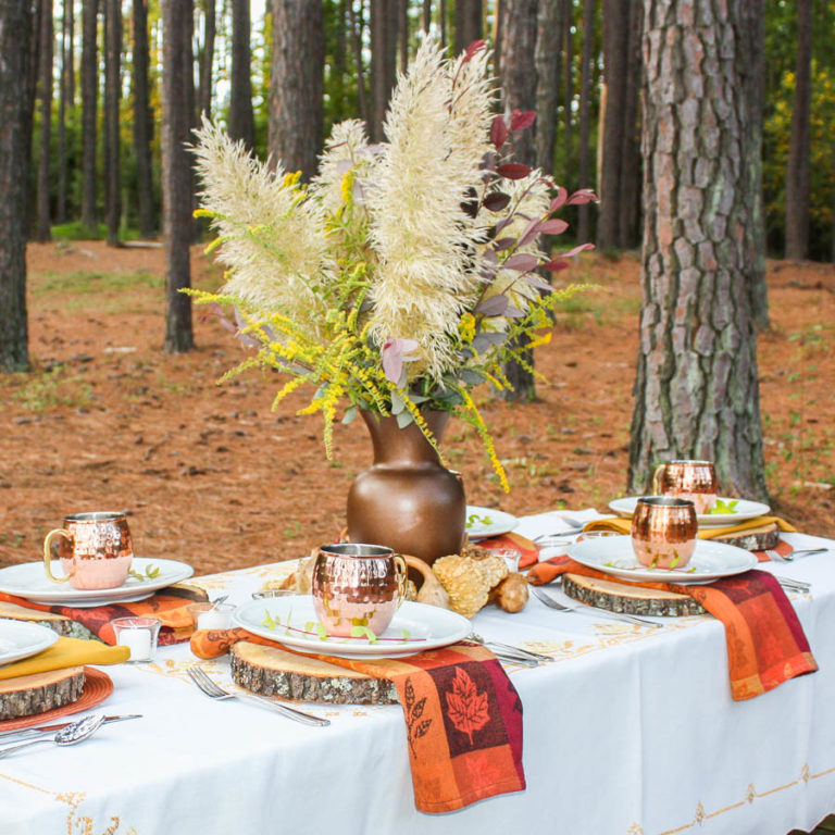 Lakeside Woodland Fall Tablescape