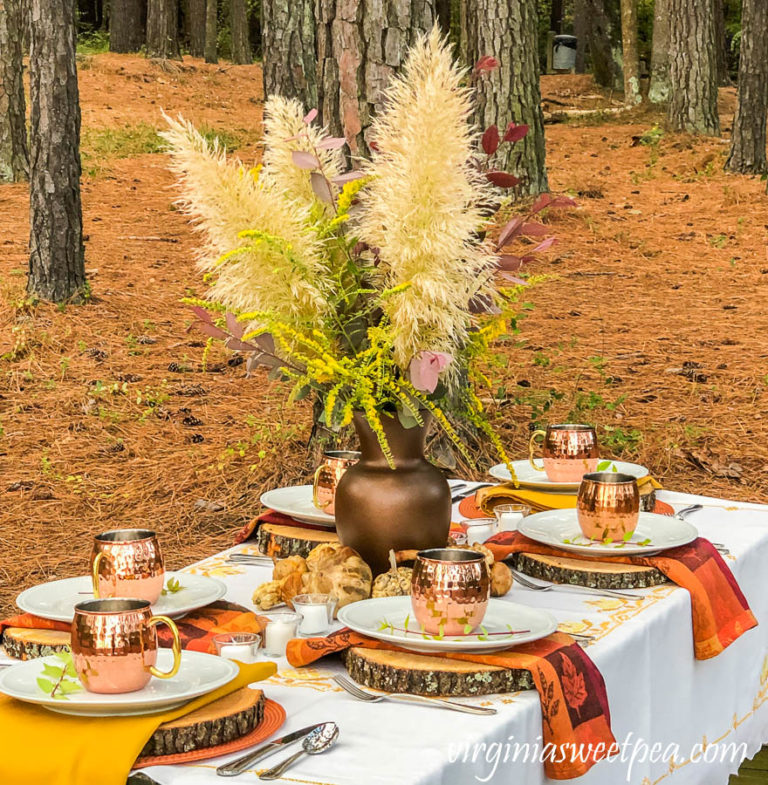 Lakeside Woodland Fall Tablescape