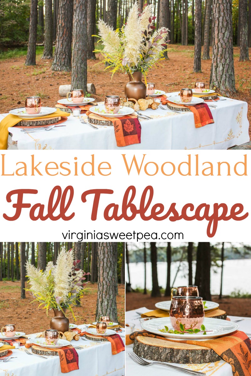 Lakeside Woodland Fall Tablescape on the shore of Smith Mountain Lake, VA