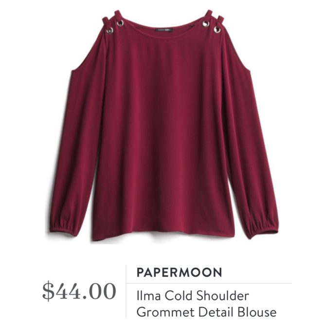 Papermoon Ilma Cold Shoulder Grommet Detail Blouse