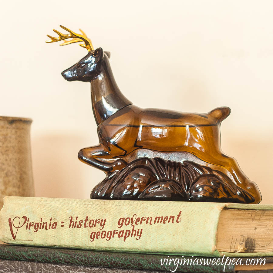 Avon Ten-Point buck Wild Country After Shave Bottle and a 1964 Virginia History Textbook