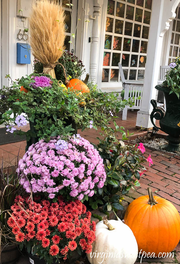 Fall planter in Woodstock, Vermont