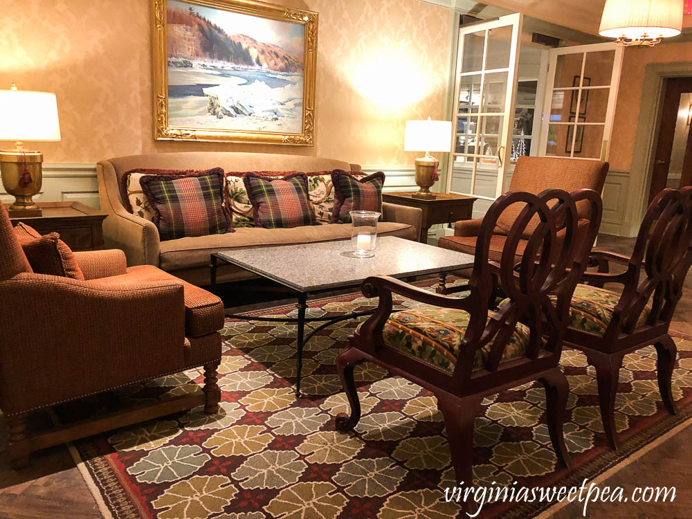 Sitting area in the Woodstock Inn in Woodstock, Vermont