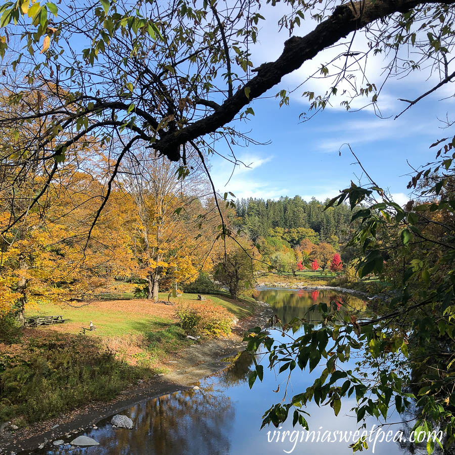 View from the covered bridge in Woodstock, Vermont