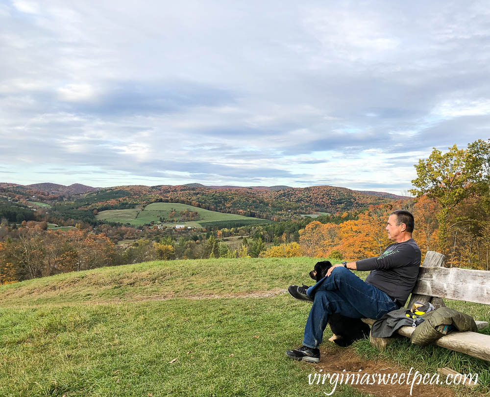 Fall foliage on the top of Mt. Peg in Woodstock, VT