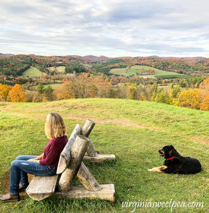 Fall foliage on the top of Mt. Peg in Woodstock, VT