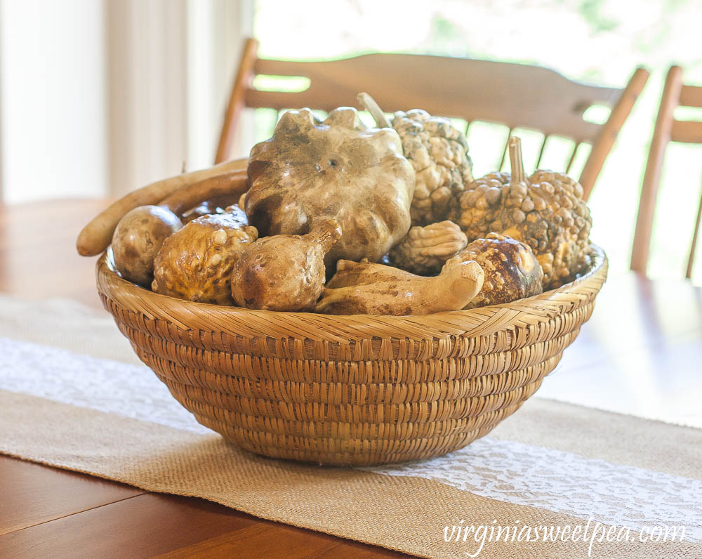 Dried gourds in a 1970's basket