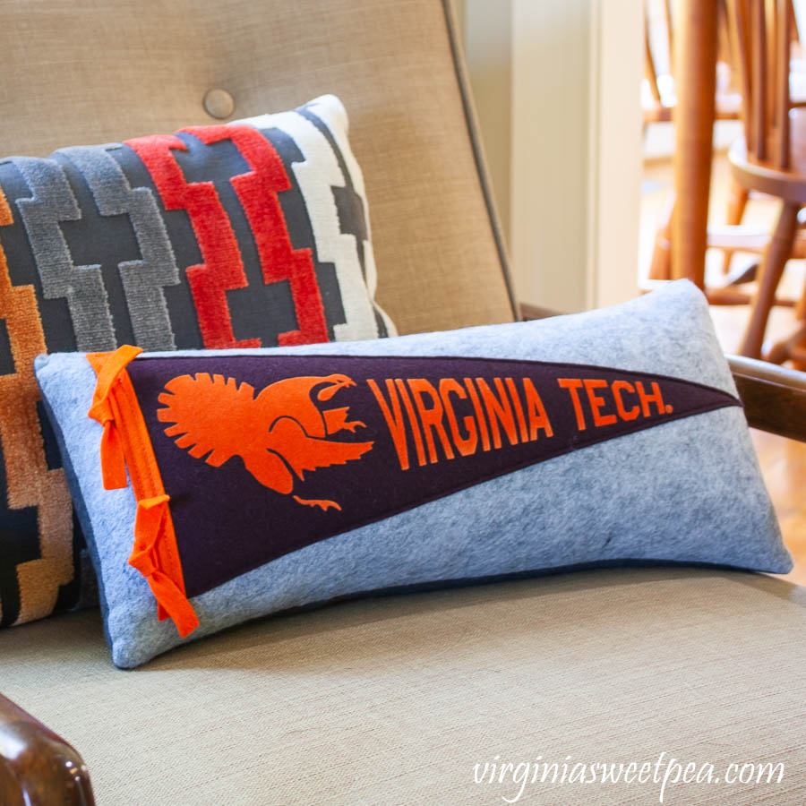 Virginia Tech pennant pillow