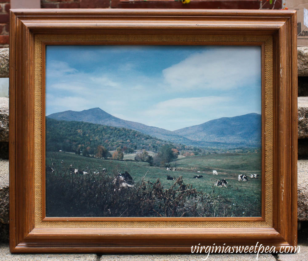 Photograph of the Key Farm with Sharp Top and Flat Top of the Peaks of Otter in the background.