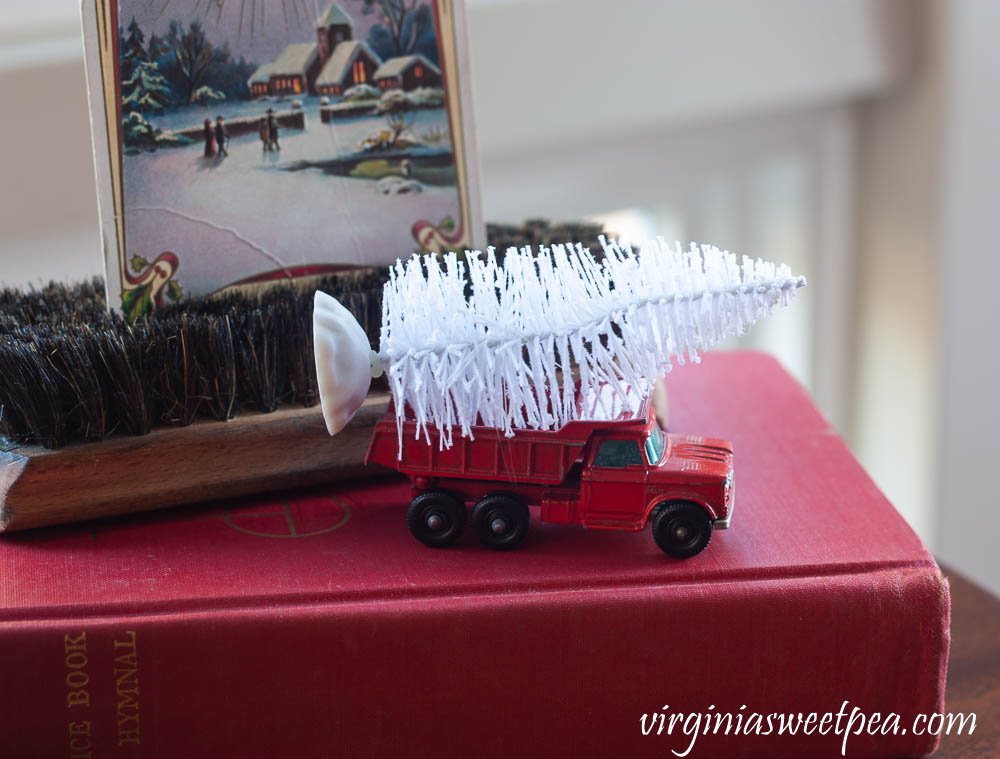 1970's Matchbox dump truck hauling a faux tree.