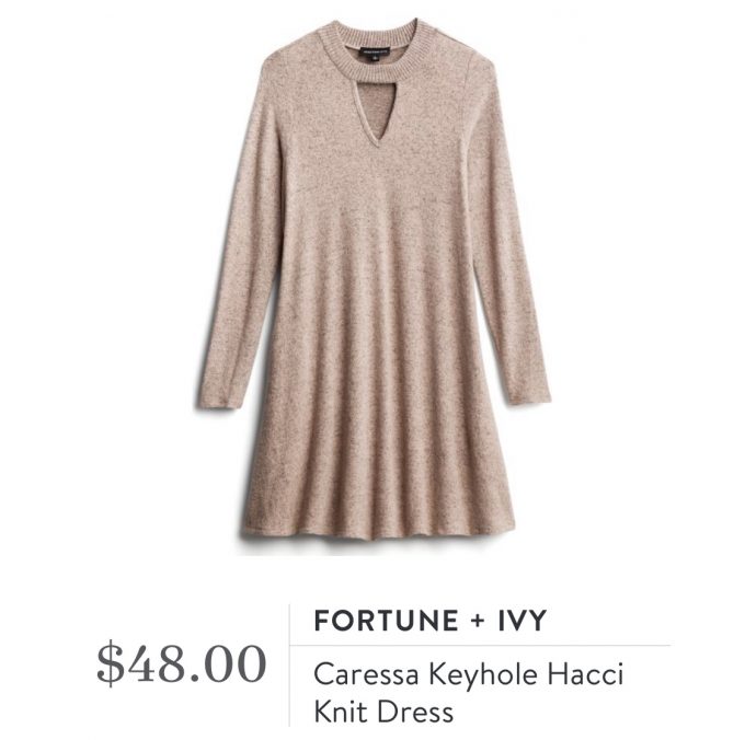 Fortune + Ivy Caressa Keyhole Hacci Knit Dress