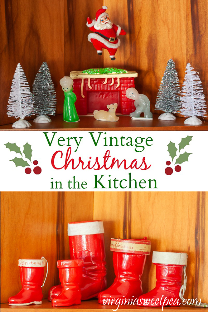 A Very Vintage Christmas in the Kitchen - A kitchen and breakfast room are decorated for Christmas with vintage