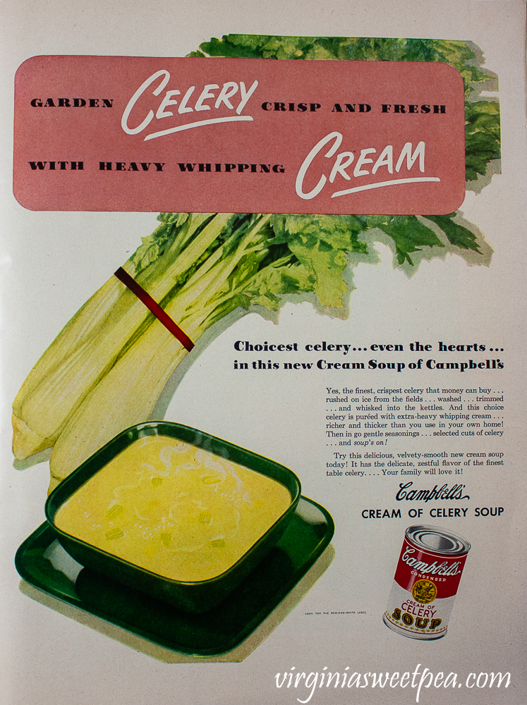 Campbell's Soup ad for Cream of Celery Soup found in a December 25, 1950 Life Magazine