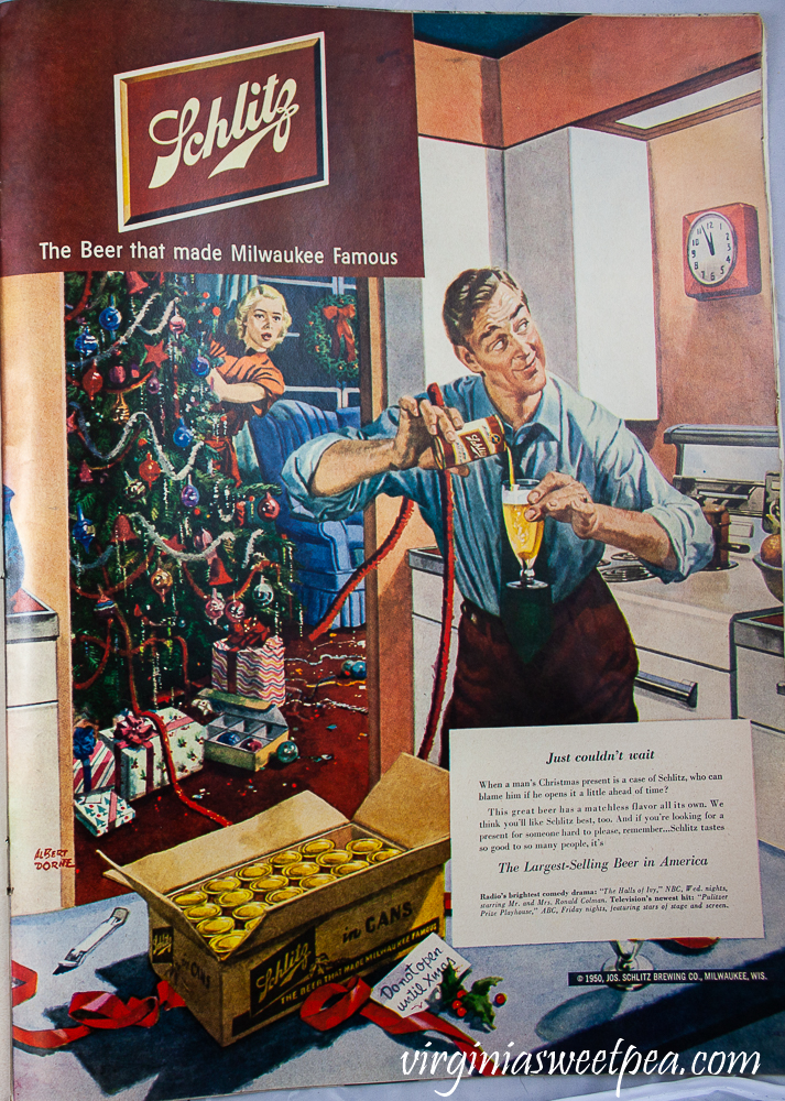 Schlitz beer ad from a December 25, 1950 Life Magazine