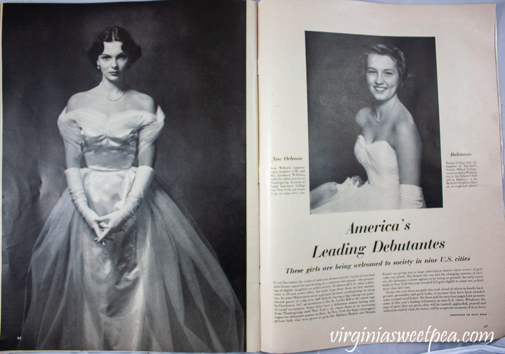 America's Leading Debutants article from Life Magazine December 25, 1950 article - New Orleans and Baltimore