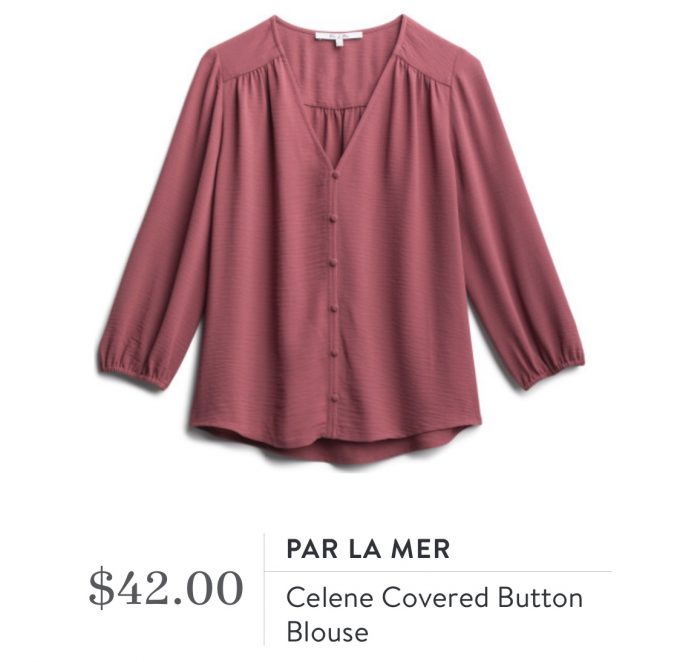 Par La Mer Celene Covered Button Blouse