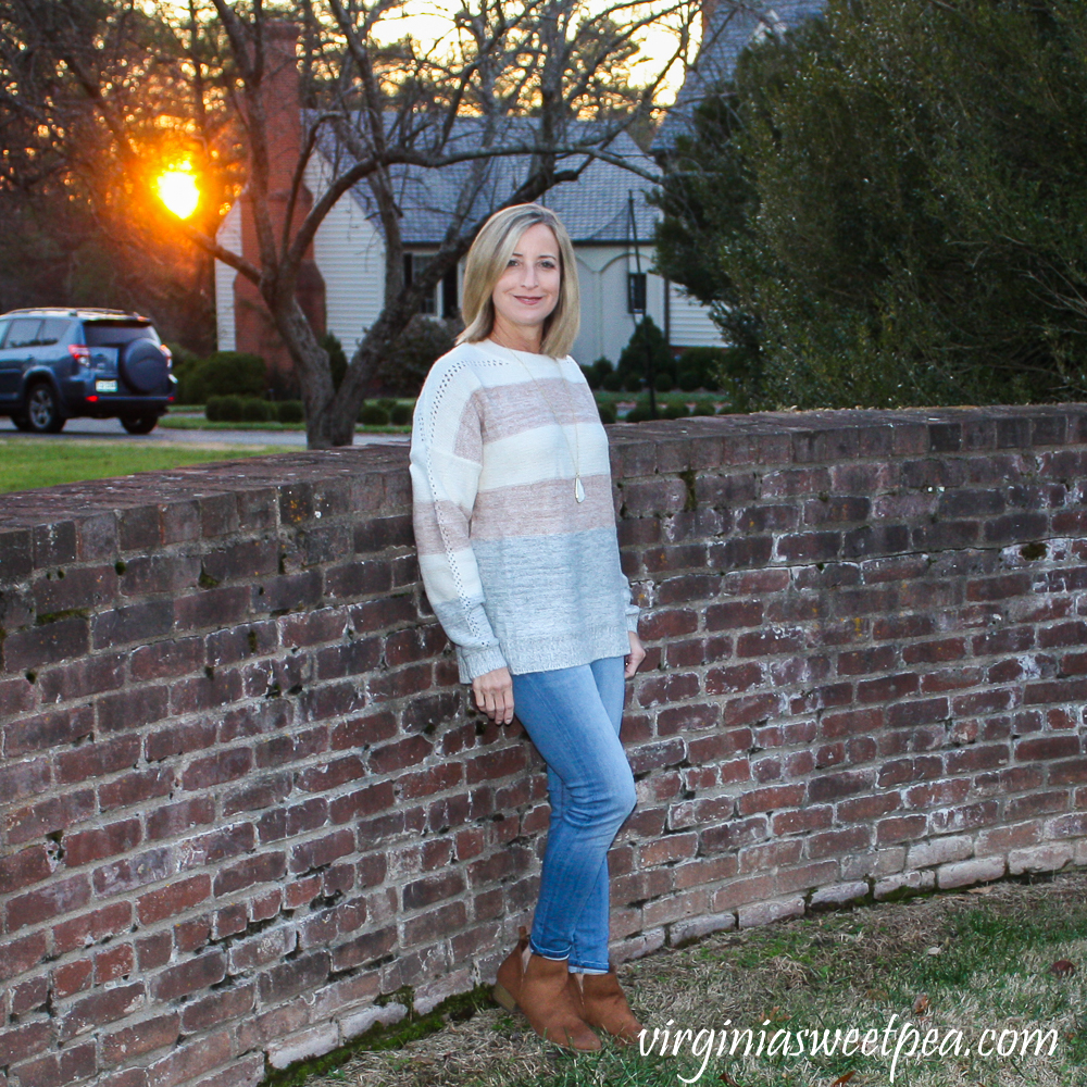 Stitch Fix Review for December 2019 - Fate Lalith Crew Neck Perforated Detail Pullover