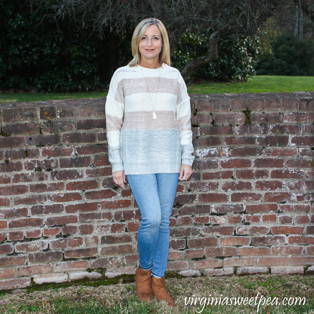 Stitch Fix Review for December 2019 - Fate Lalith Crew Neck Perforated Detail Pullover