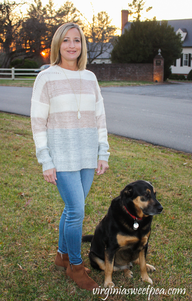 Stitch Fix Review for December 2019 - Fate Lalith Crew Neck Perforated Detail Pullover