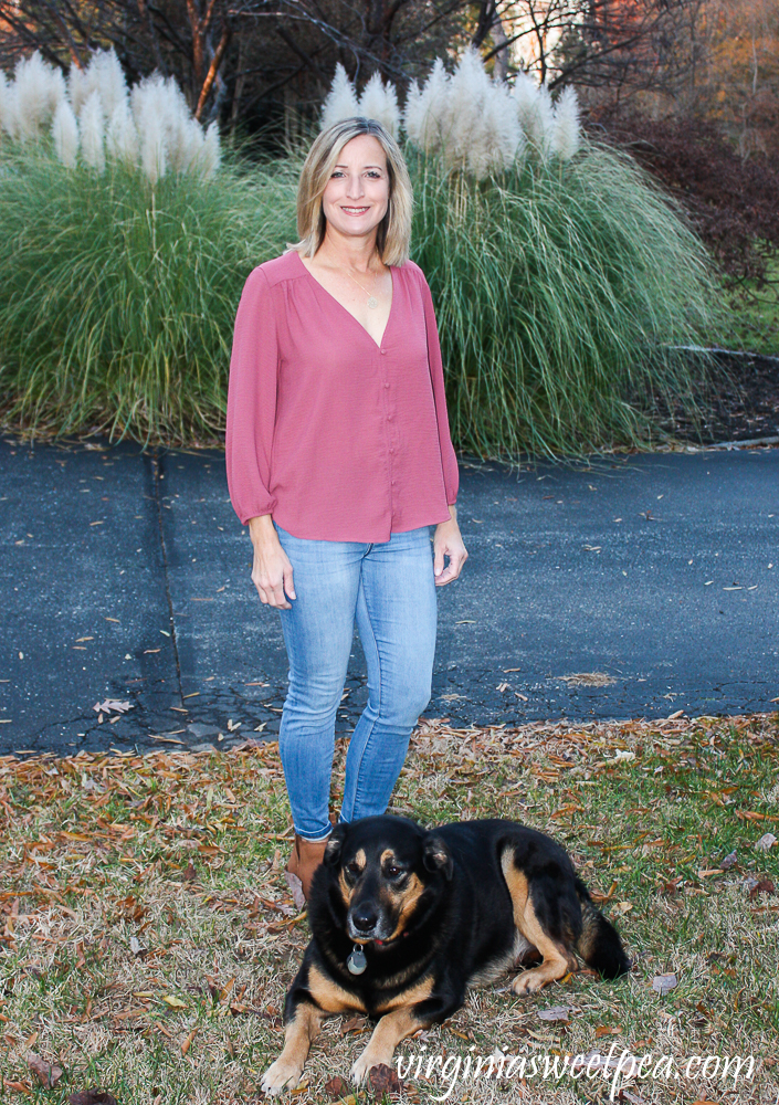 Stitch Fix Review for December 2019 - Par La Mer Celene Covered Button Blouse