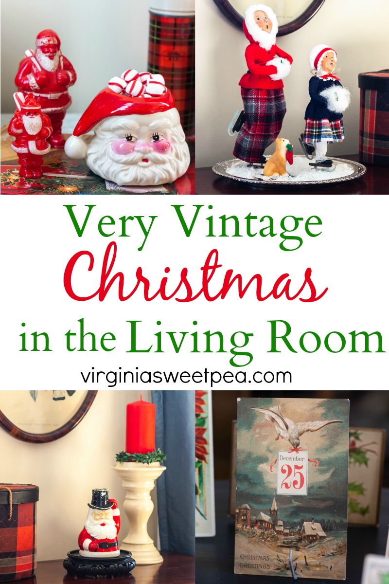 A Very Vintage Christmas in the Living Room - A home is decorated for Christmas with Vintage