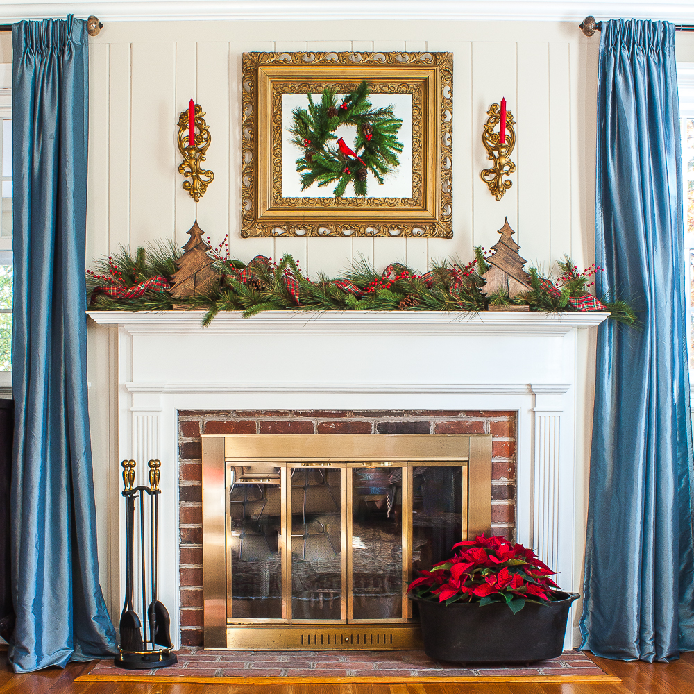 Warm and Rustic Mantel with Vintage Flair