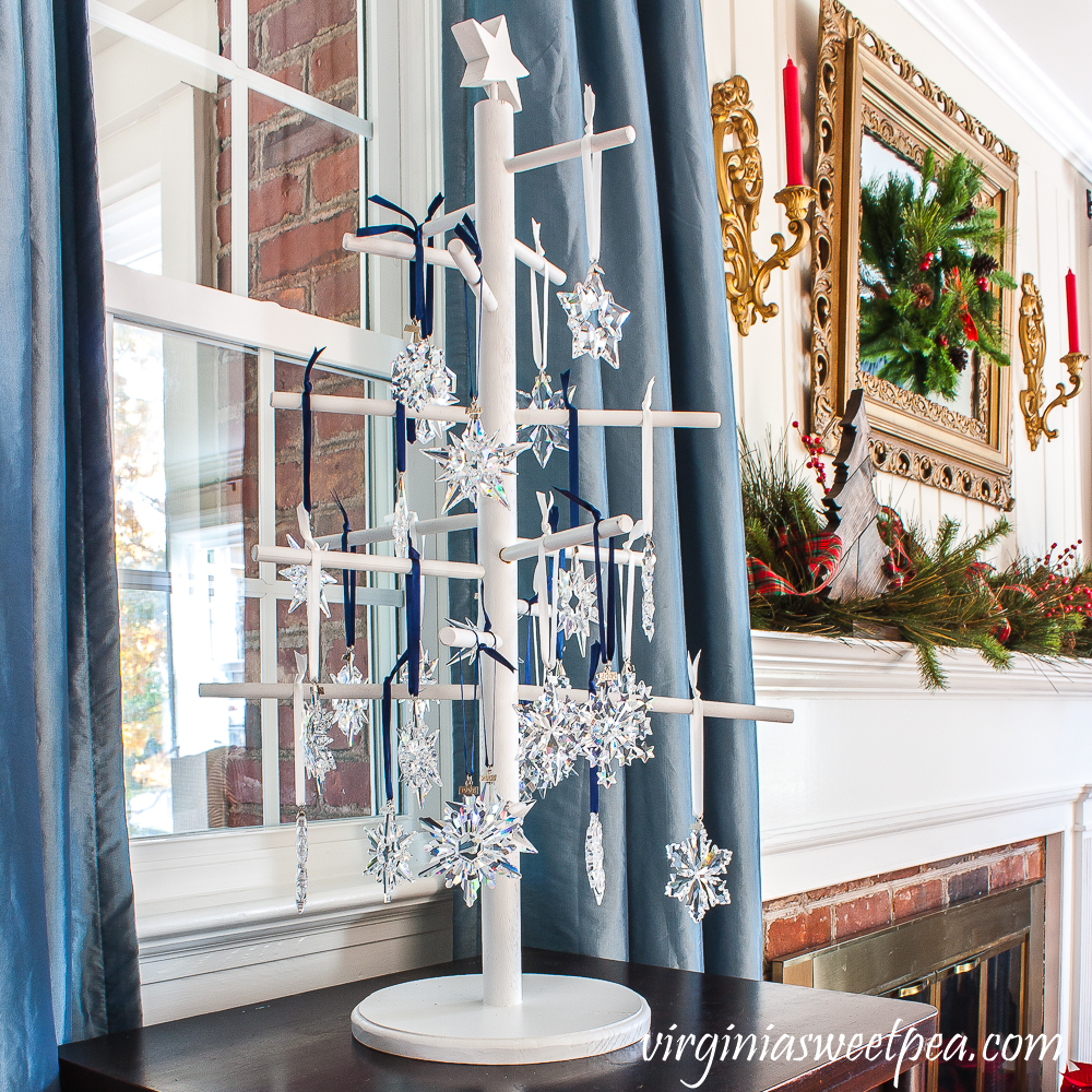 Swarovski snowflake Christmas ornaments dating from 1993 to 2019