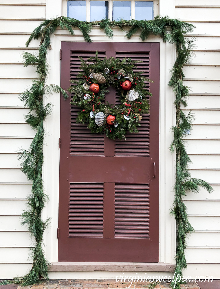 Door Decorated for Christmas in Colonial Williamsburg, Virginia