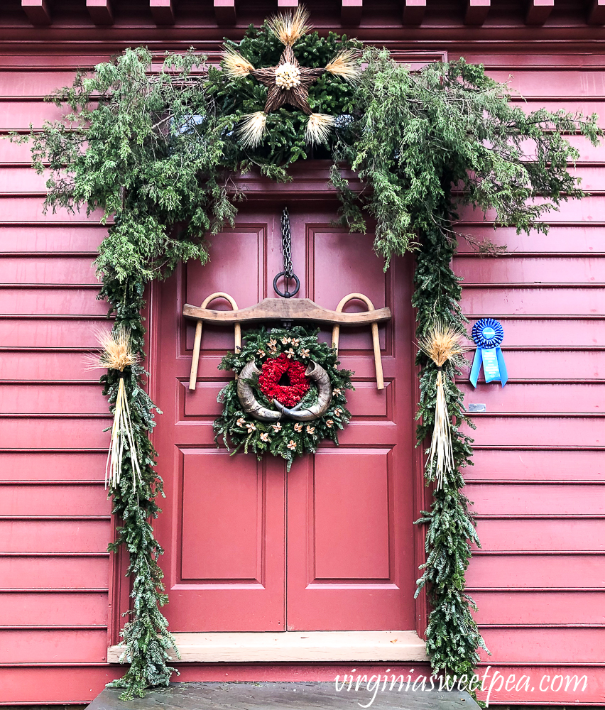 Door Decorated for Christmas in Colonial Williamsburg, Virginia