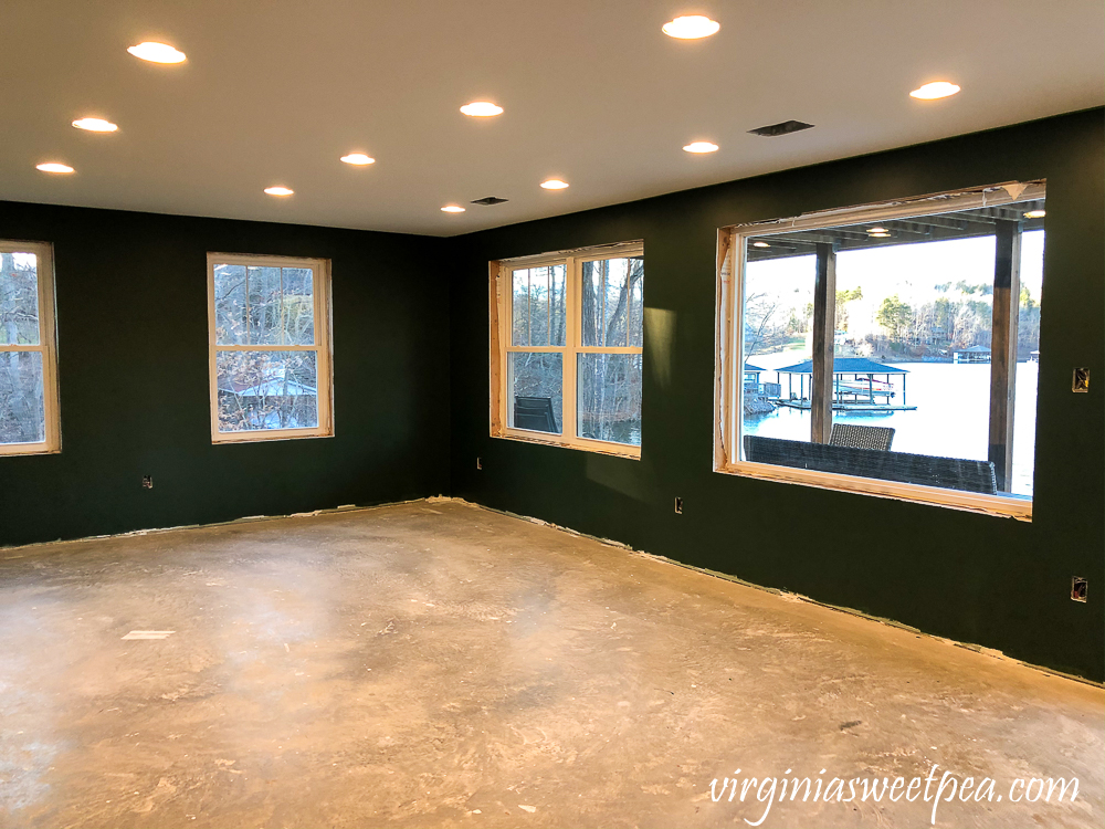 Walls Painted with Sherwin Williams Emerald Paint in Rock Garden