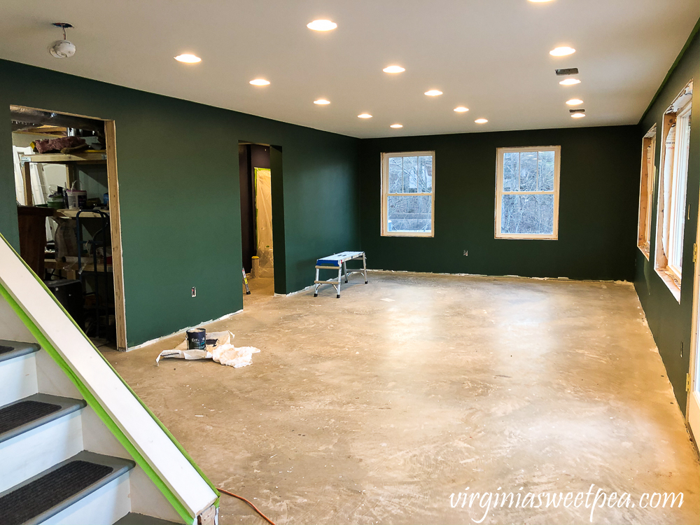 Walls Painted with Sherwin Williams Emerald Paint in Rock Garden