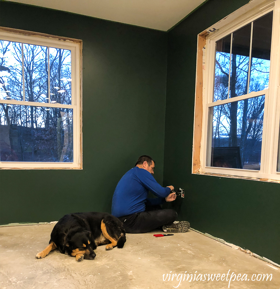 Walls Painted with Sherwin Williams Emerald Paint in Rock Garden