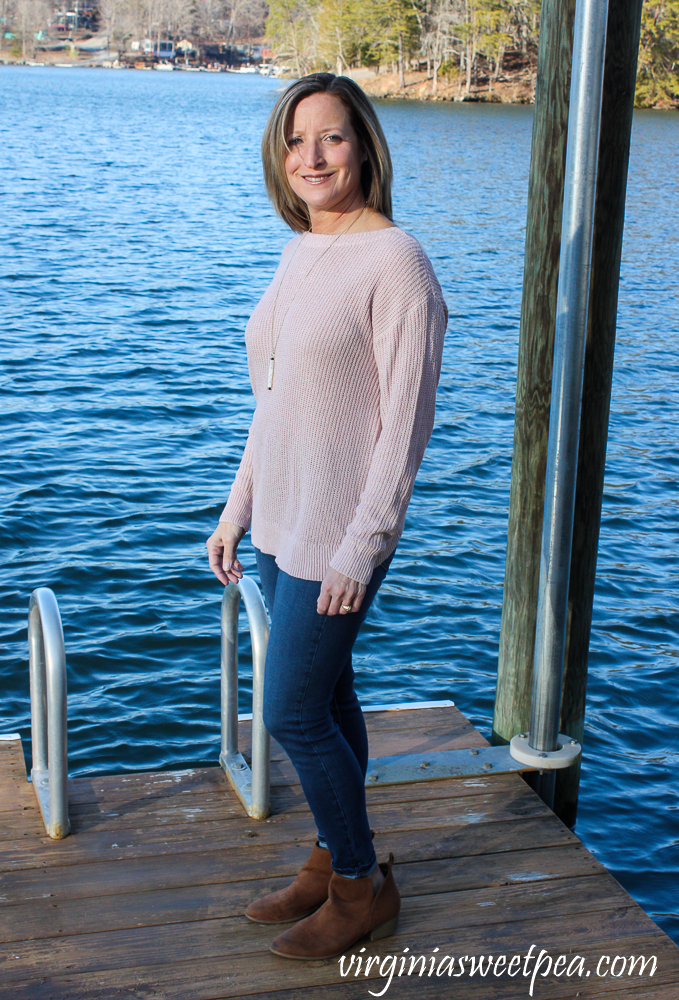 Stitch Fix Review for 2020 - Market & Spruce Fallan Twist Back Plunging V Neck Pullover with Prosperity Torrie Skinny Jean