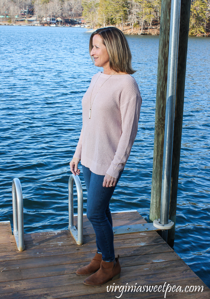 Stitch Fix Review for 2020 - Market & Spruce Fallan Twist Back Plunging V Neck Pullover with Prosperity Torrie Skinny Jean