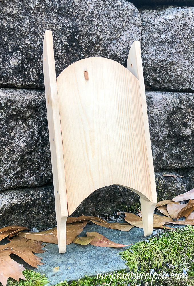 Handmade small wood sled sanded to raw wood