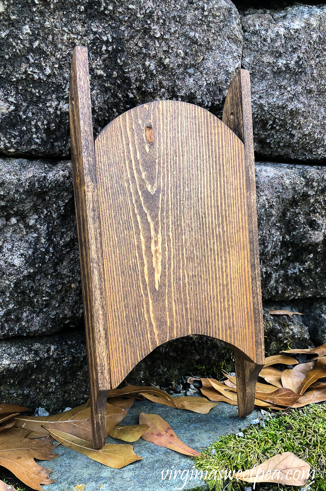 Small wood sled stained with Minwax Special Walnut