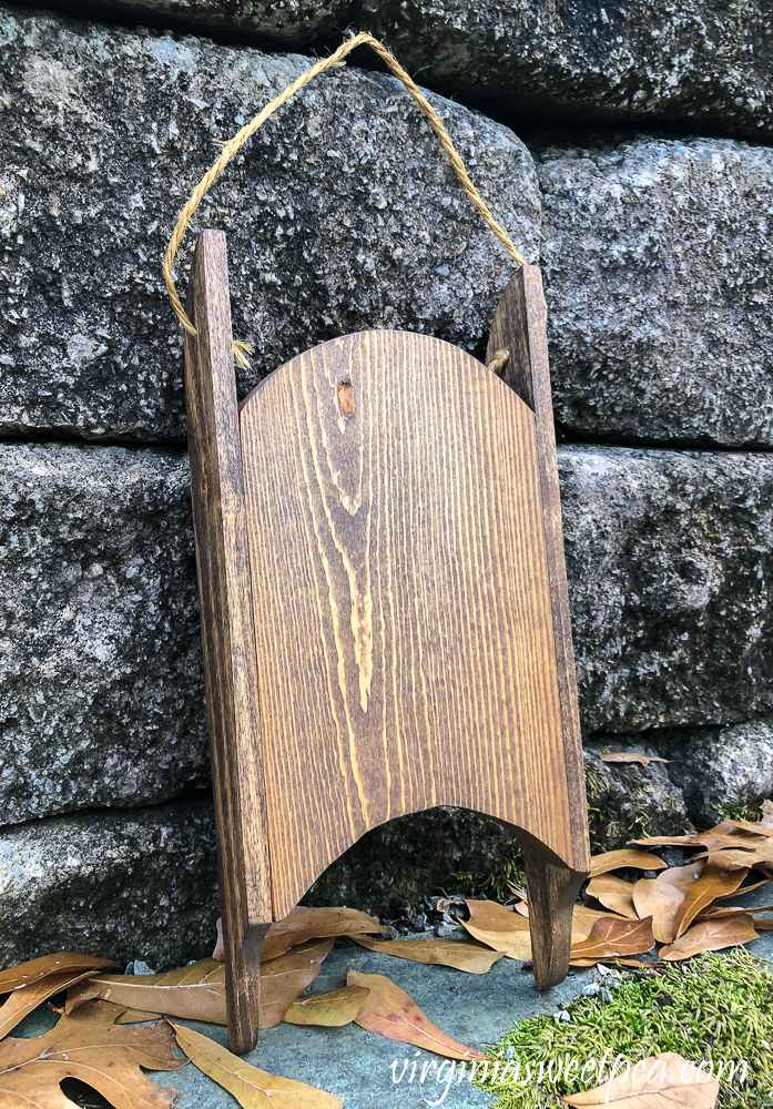 Handmade Wood Sled stained with Minwax Special Walnut