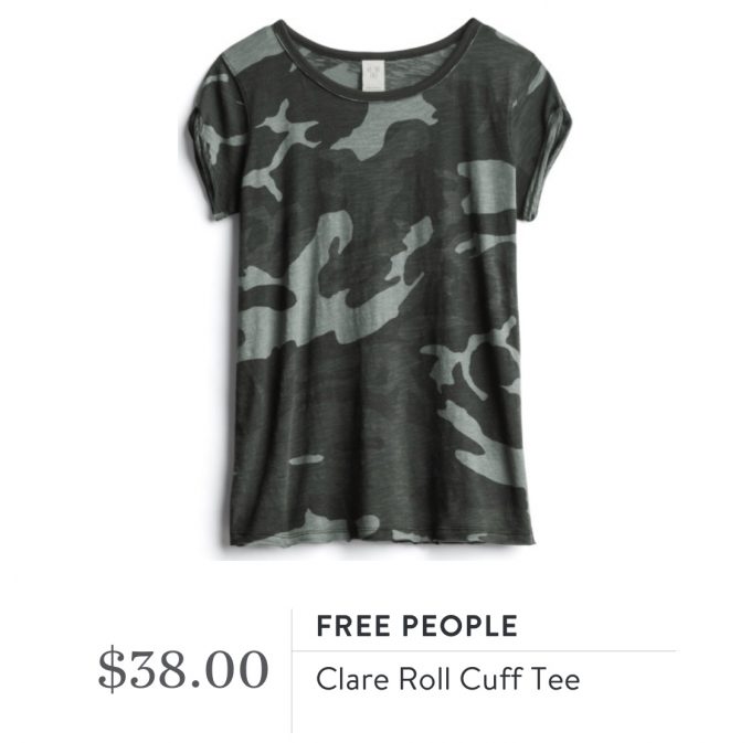 Free People Clare Roll Cuff Tee