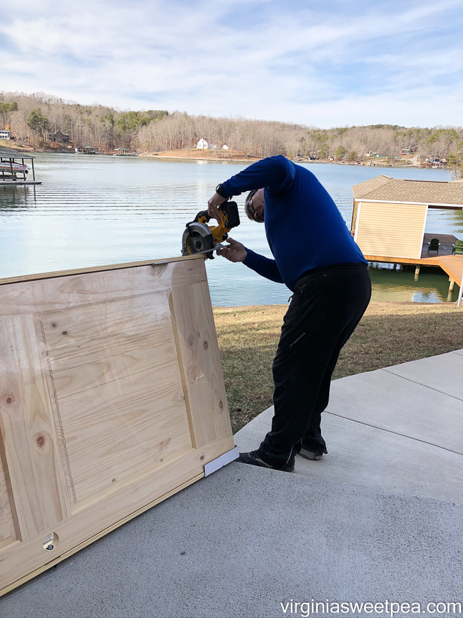 Making a door shorter to fit a shorter than standard door opening.