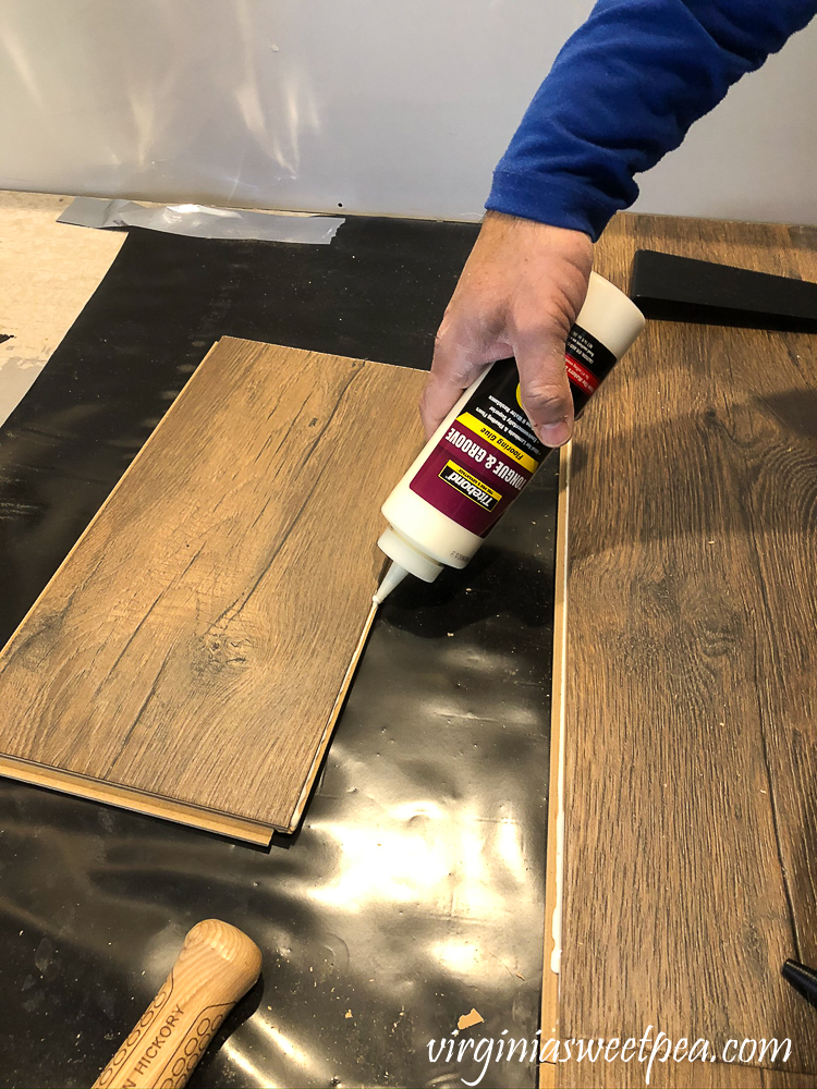 Installing Mohawk Crest Loft floor in Prairie Oak in a basement bathroom