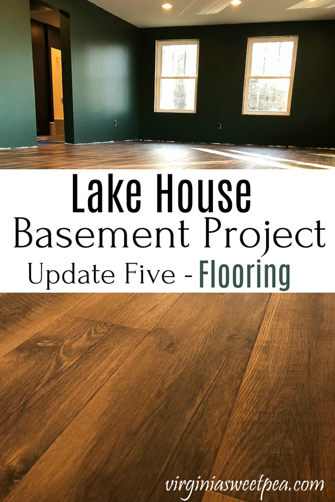 Lake House Basement Project - Installing Mohawk RevWood Praire Oak Flooring  #mohawk  #vinylplankflooring #mohawkrevwood #flooring #finishingabasement #virginiasweetpea via @spaula