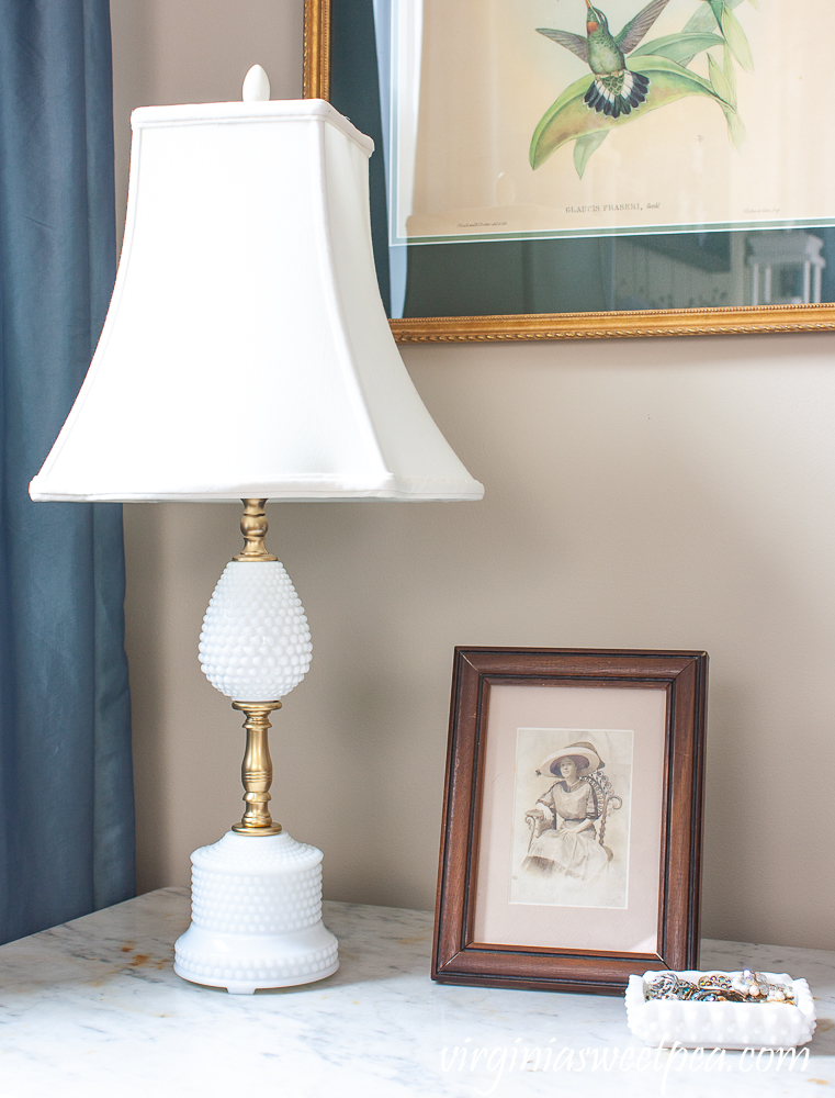 Milk Glass Lamp Makeover