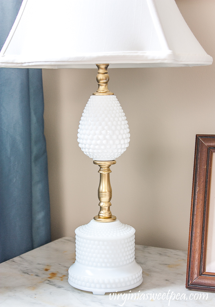 Milk Glass lamp makeover