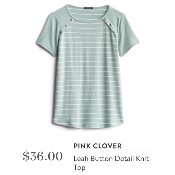 Pink Clover Leah Button Detail Knit Top